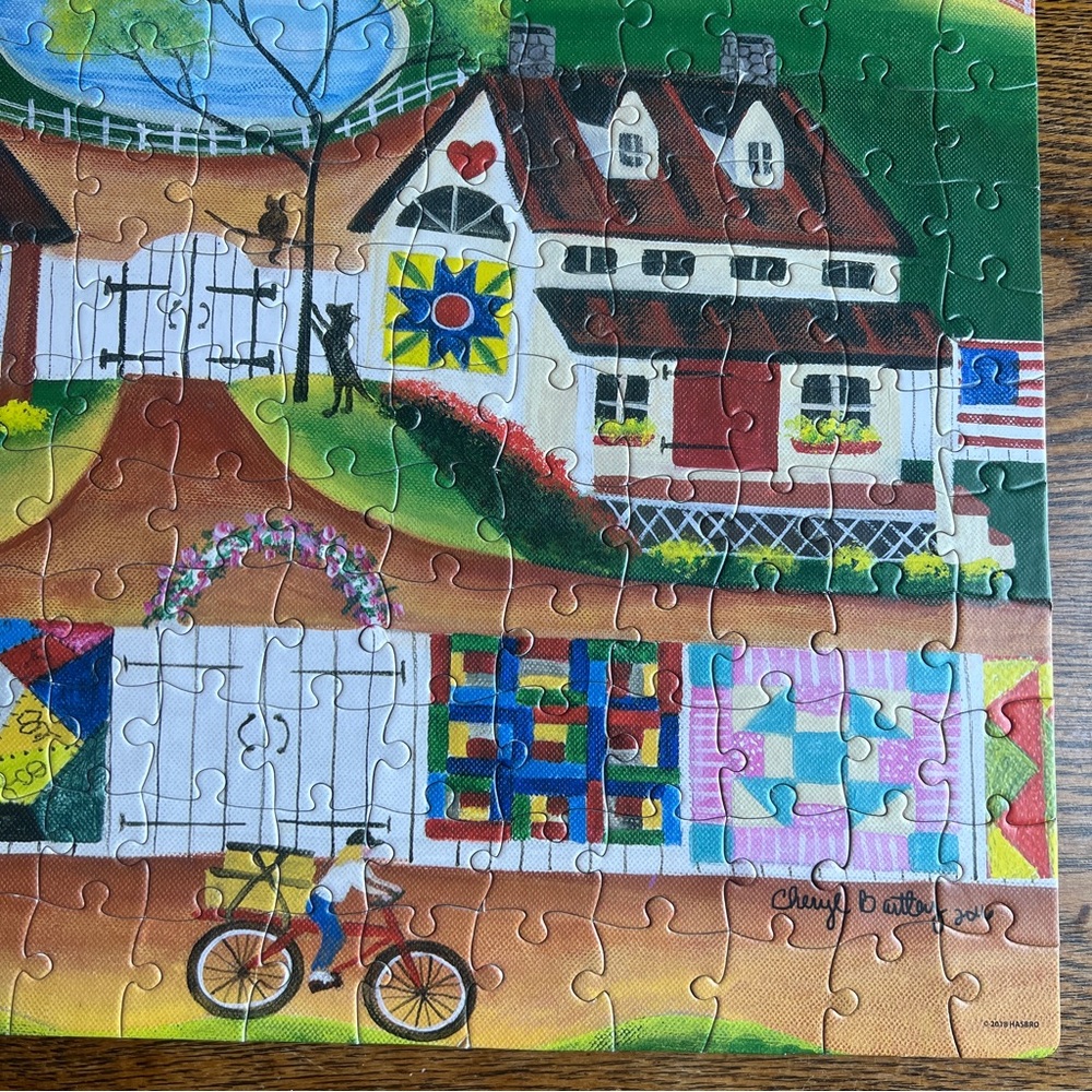 “Sunrise Colorful Country Quilt” Cheryl Bartley Americana 300 Piece Puzzle - Picture 7 of 15